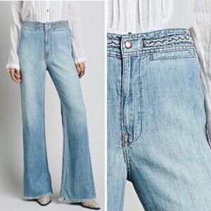 Free People Ola Wide Leg Tencel Jeans | Size 27 | Light Blue | NWOT